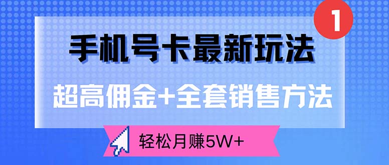 （12375期）手机号卡最新玩法，超高佣金+全套销售方法，轻松月赚5W+-云壹网创