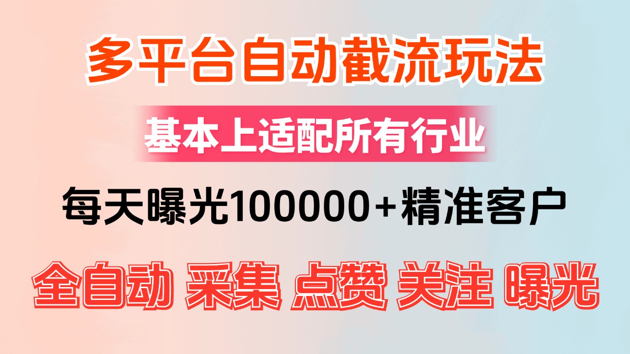 （12709期）小红书抖音视频号最新截流获客系统，全自动引流精准客户【日曝光10000+…-云壹网创