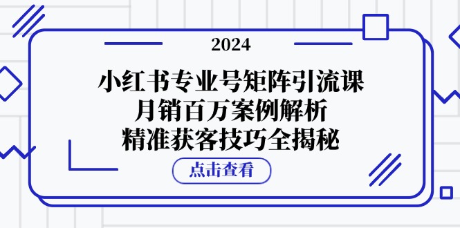 （12943期）小红书专业号矩阵引流课，月销百万案例解析，精准获客技巧全揭秘-云壹网创