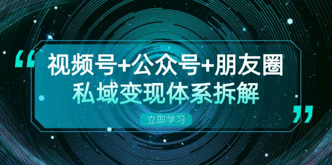 （13174期）视频号+公众号+朋友圈私域变现体系拆解，全体平台流量枯竭下的应对策略-云壹网创