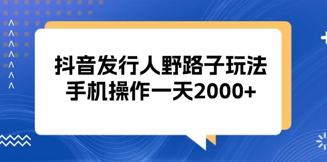 （13220期）抖音发行人野路子玩法，手机操作一天2000+-云壹网创