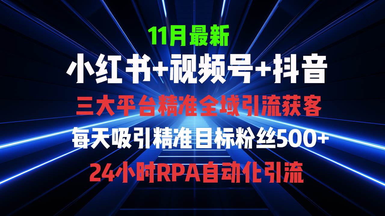 （13259期）全域多平台引流私域打法，小红书，视频号，抖音全自动获客，截流自…-云壹网创