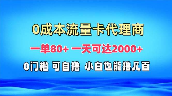 (13391期)免费流量卡代理一单80+ 一天可达2000+-云壹网创