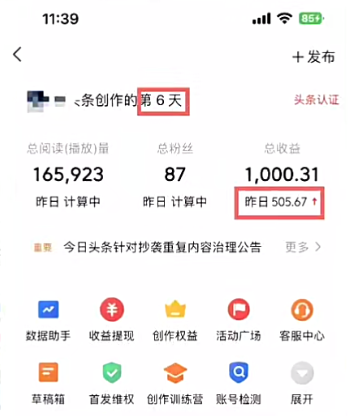 11月头条爆文玩法，单日收益客观，全程视频教学资料，轻松学会插图2