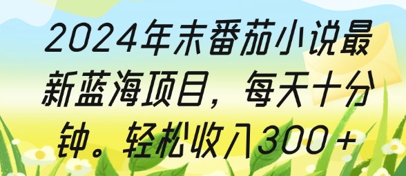 2024年末番茄小说最新蓝海项目，每天十分钟，轻松收入3张-云壹网创