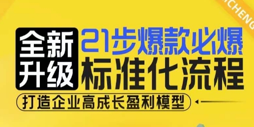 21步爆款必爆标准化流程，全新升级，打造企业高成长盈利模型-云壹网创