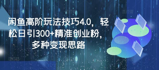 闲鱼高阶玩法技巧4.0，轻松日引300+精准创业粉，多种变现思路-云壹网创